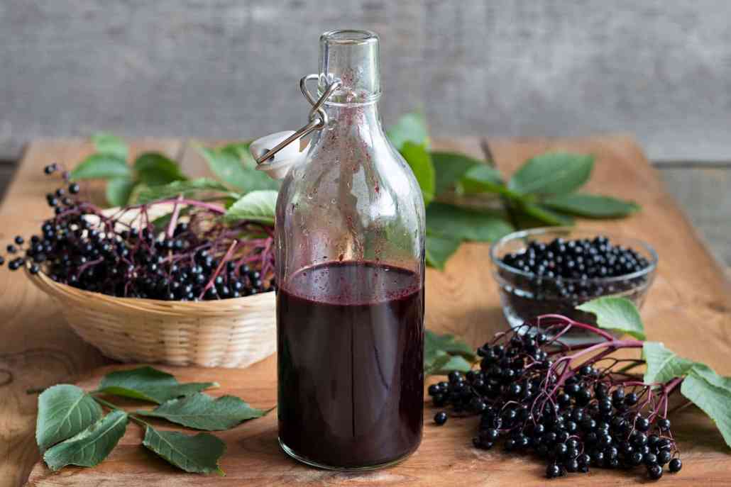 herbal cold remedies: elderberry syrup